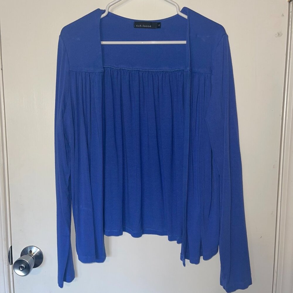 Cut loose blue cardigan